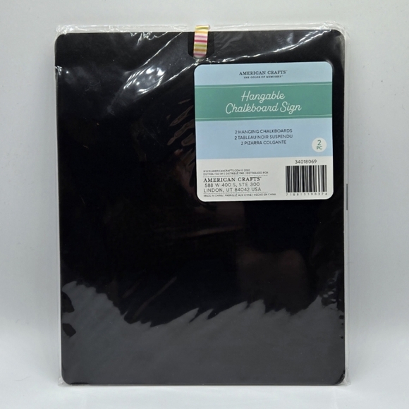 American Crafts Hangable Chalkboard Sign 2 pack - Picture 1 of 4